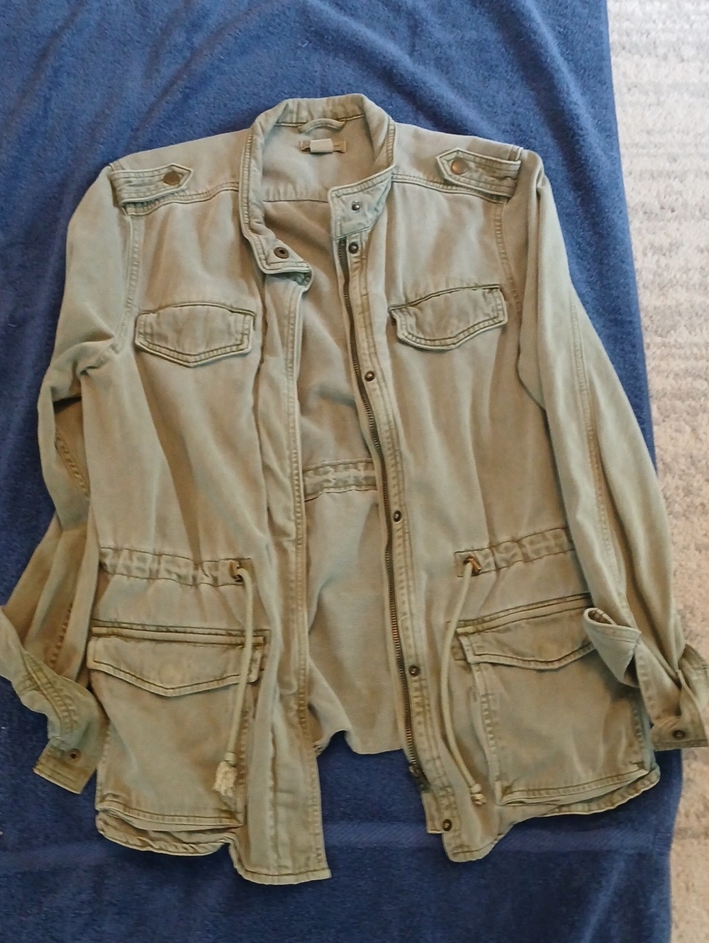 Lucky Brand Olive Green Military Field Jacket